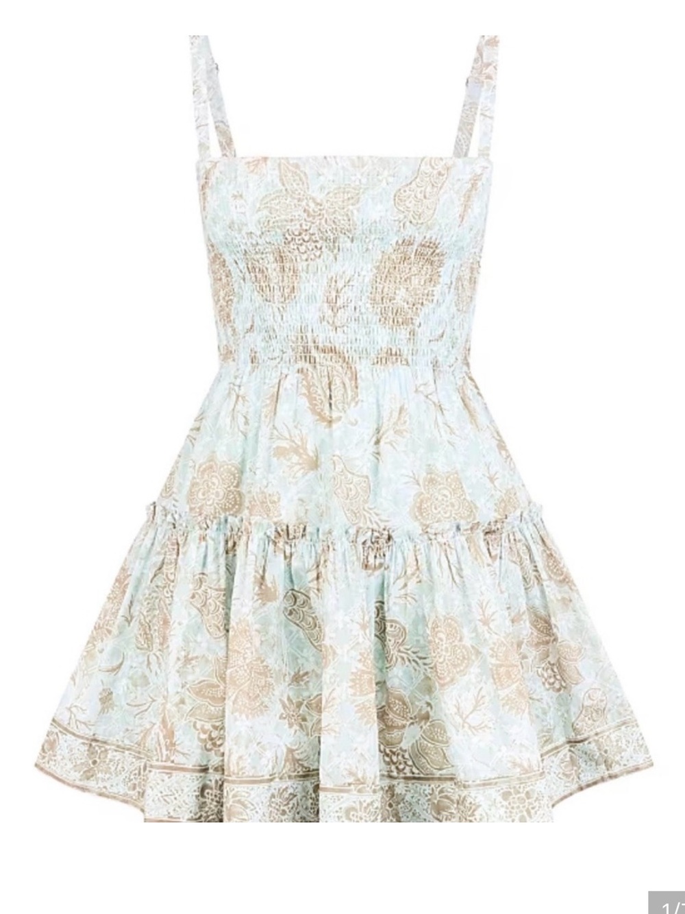 Hill House Home Seraphina Mini Nap Dress Calico Trellis Tiffany Blue M